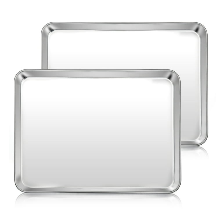 Small Baking Sheet Set of 2, 10.5”x8.3” Stainless Steel Cookies