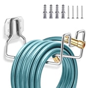 Walchoice Metal Garden Hose Hanger, Wall Mounted Water Hose Holder, Heavy Duty Stainless Steel Hose Reel Hooks for House Garden Yard Outside, Heavy Duty & Rust 