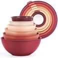 thumbnail image 1 of Walchoice Mixing Bowls with Airtight Lids Set of 6, Plastic Nesting Bowls Prep Bowls for Mixing, Serving, Kitchen Preparing, Storage, Microwave & Freezer Safe, Red, 1 of 7