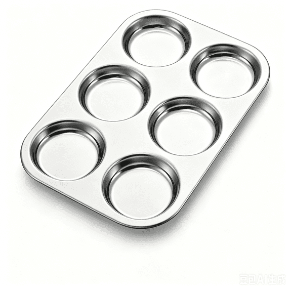 Walchoice Muffin Top Pan, 6-Cup Stainless Steel Cupcake Pan for Baking, Metal Muffin Pan Tin Tray for Cookie Pancake Hamburger Egg, Oven & Dishwasher Safe, Regular Size (11” x 7.5”, Silver)