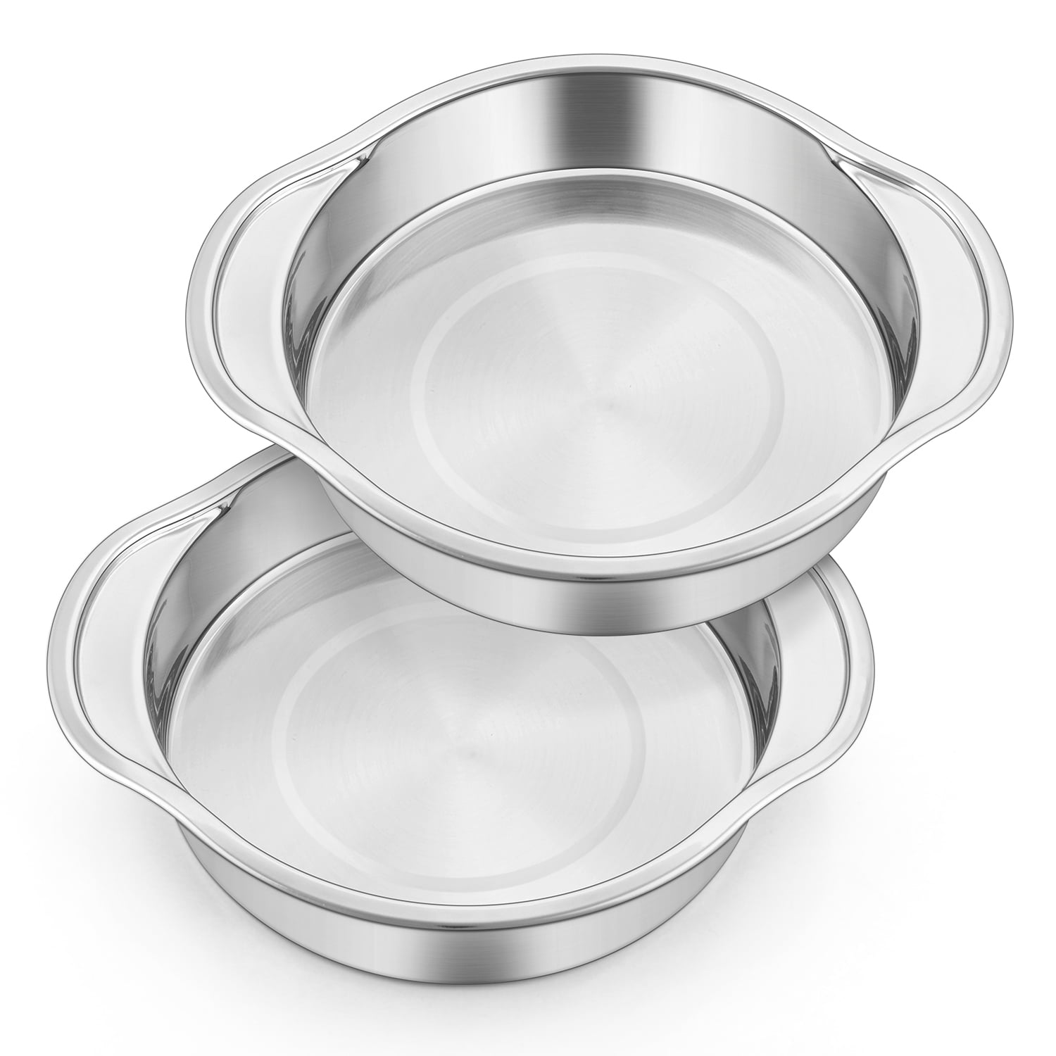 Walchoice Cake Pans Set of 3, Stainless Steel Round Tier Baking Pan, Deep Metal Cake Tins - 6 x 3, Mirror Finish & Easy Clean