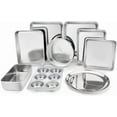 thumbnail image 1 of Walchoice Stainless Steel Bake Set of 9, Metal Cake Baking Pans, Include Baking Pans & Cookie Sheets, Pizza/Loaf/Muffin Pan, 1 of 7