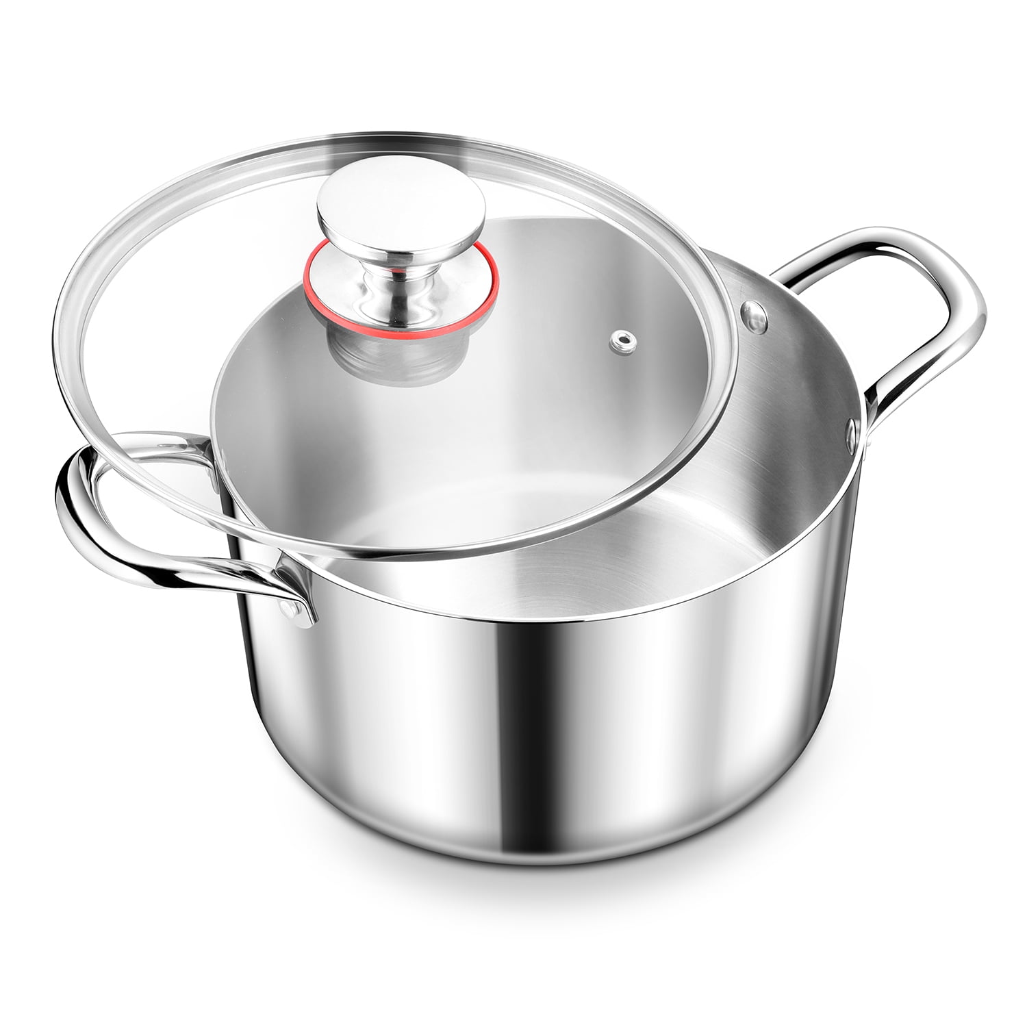 Walchoice 6 Quart Stockpot with Lid, Stainless Steel Pasta Soup Pot for  Home Restaurant Hotel, Heat-Proof & Double Handles 