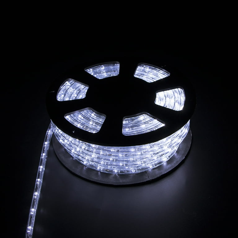 Walcut 50Ft 2 Wire LED Rope Lights, Cool White Lights with Clear PVC Jacket, Connectable and Flexible, for Indoor Wedding Christmas Party and Waterproof for Outdoor Decoration Walcut 50Ft 2 Wire LED Rope Lights, Cool White Lights with Clear PVC Jacket, Connectable and Flexible, for Indoor Wedding Christmas Party and Waterproof for Outdoor Decoration