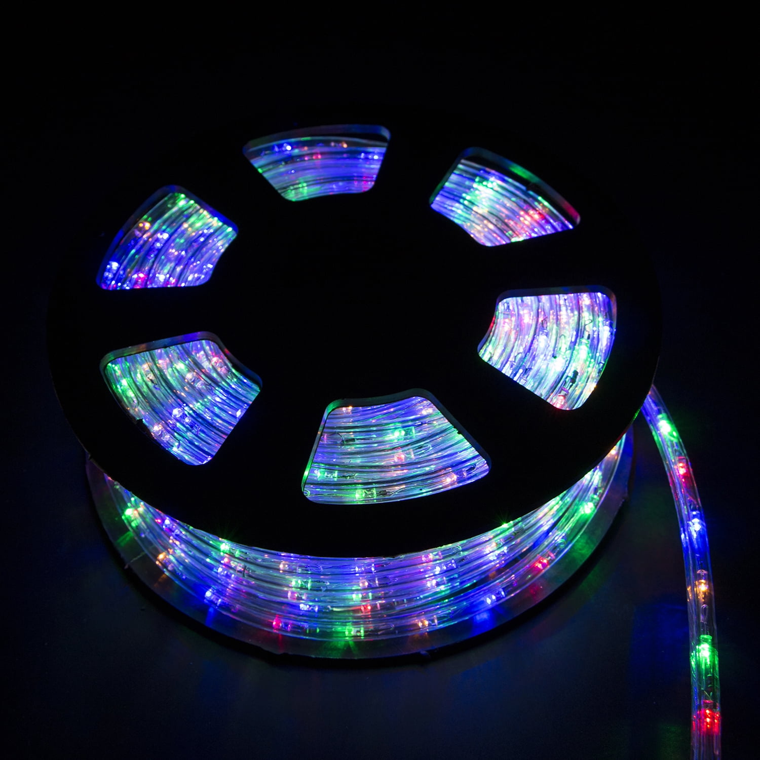 Walcut 100Ft LED Rope Lights, 2 Wire, RGB, Clear PVC, Connectable ...