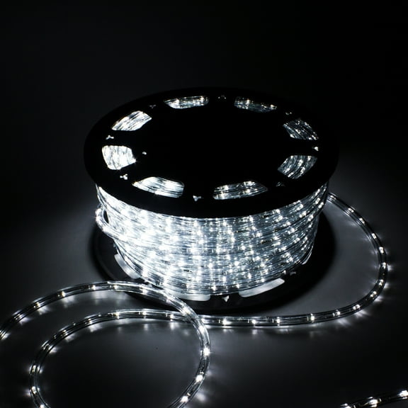 Walcut 150Ft 2 Wire LED Rope Lights, Cool White Lights with Clear PVC Jacket, Connectable and Flexible, for Indoor Wedding Christmas Party and Waterproof for Outdoor Decoration