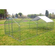 Walcut 20x10 ft. Large Metal Chicken Coop with Waterproof Cover,Chicken Wire Cage Walk in Chicken Run Coops