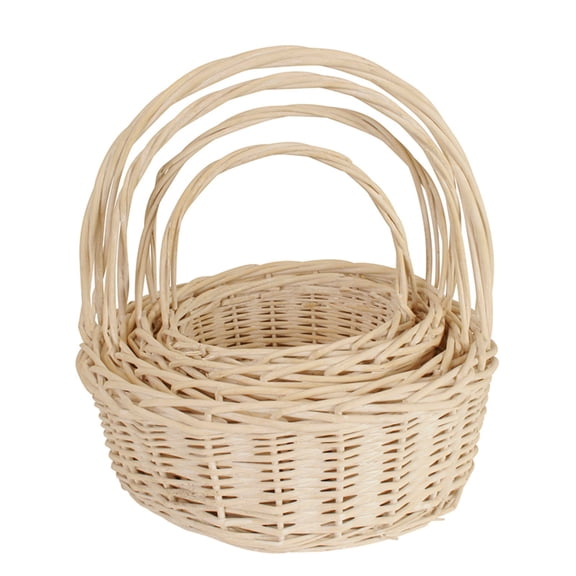 Wald 0128/WW Set Of 4 Whitewash Willow Baskets