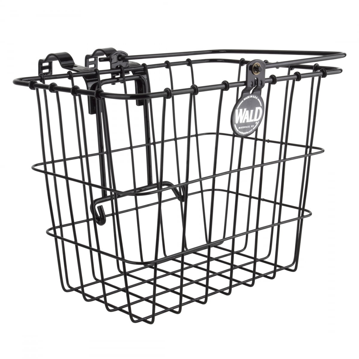 Wald 3114 Quick Release Front Mount Basket: Gloss Black, Dimensions: 11.75" x 8" x 9"