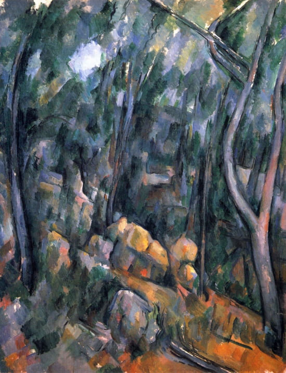 Wald Bei Den Felsenh Canvas Art - Paul Cezanne (18 x 24)