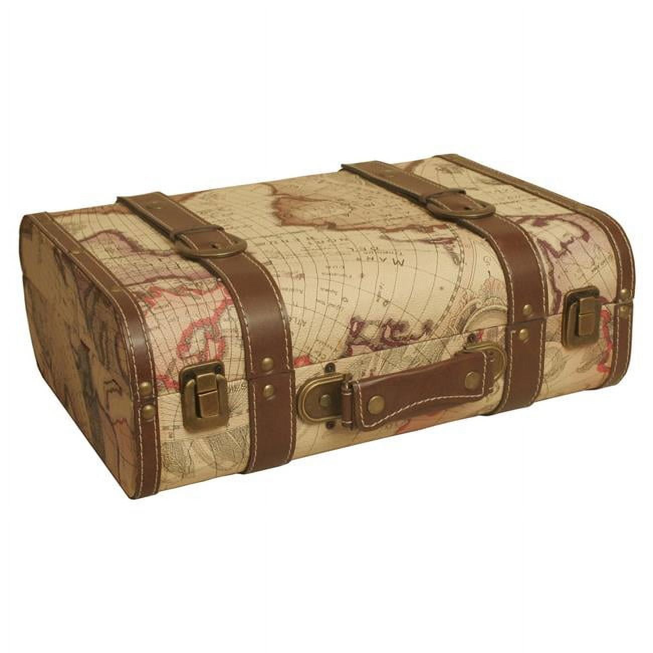 Wald Import Map Faux Leather Suitcase