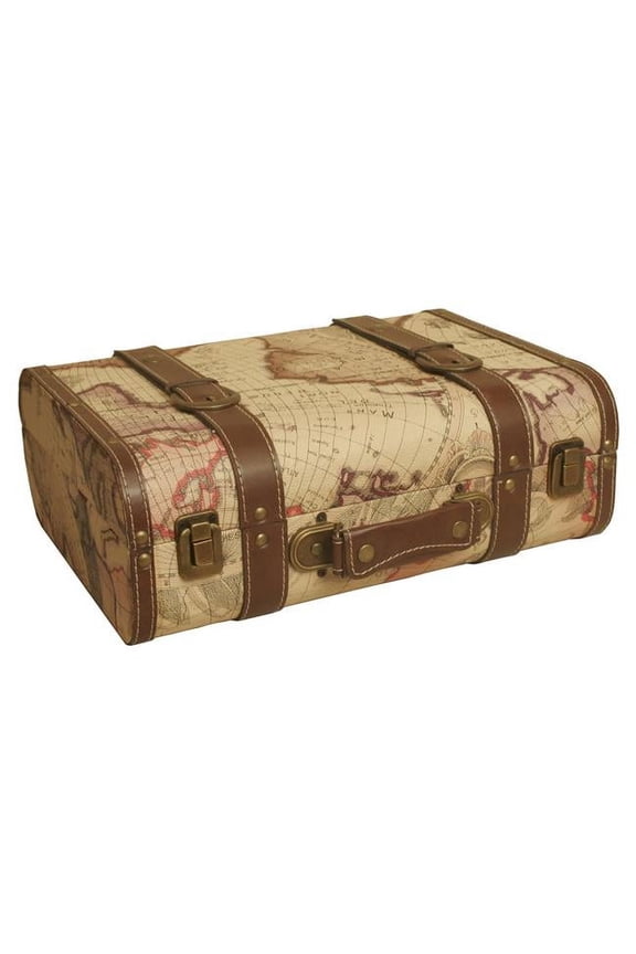 Wald Import Map Faux Leather Suitcase