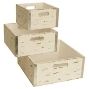 Wald Import Square Distressed Crates - Set of 3