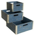 thumbnail image 1 of Wald Imports  Blue Wood Storage Crates (Set of 3), 1 of 5