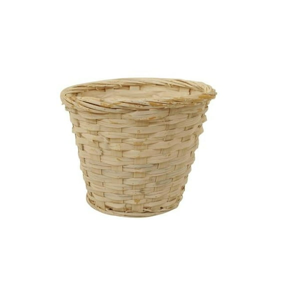 Wald Imports 0025-7W 7 in. Whitewash Rattan Pot Cover - Set of 3