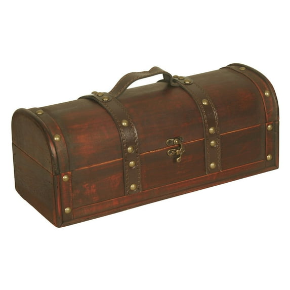 Wald Imports Brown Wood Decorative Storage Trunk Chest Large