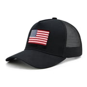 Waldeal American Flag Trucker Hat for Men Women, Adjustable Snapback Mesh USA Flag Baseball Cap