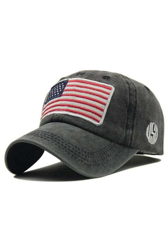 American Flag Trucker Hat for Men Women, Military Tactical Veteran Dad Hat, Adjustable Embroidered Washed Cotton USA Flag Baseball Cap