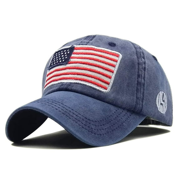 Waldeal American Flag Trucker Hat for Men Women, Military Tactical Veteran Dad Hat, Adjustable Embroidered Washed Cotton USA Flag Baseball Cap