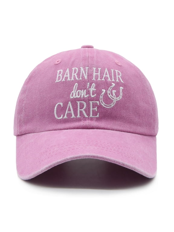 Barn Hair Don't Care Hat for Women Men, Adjustable Embroidered Baseball Cap for Horse Lover