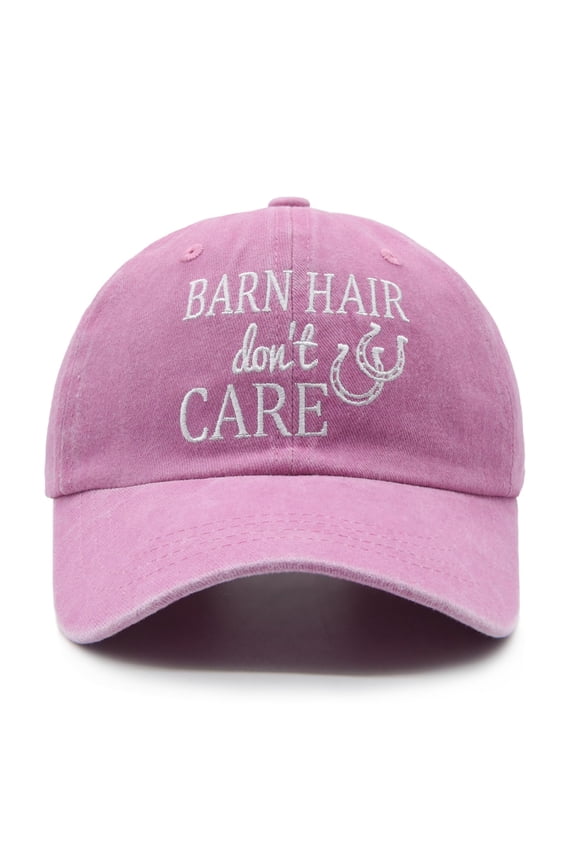 Barn Hair Don't Care Hat for Women Men, Adjustable Embroidered Baseball Cap for Horse Lover