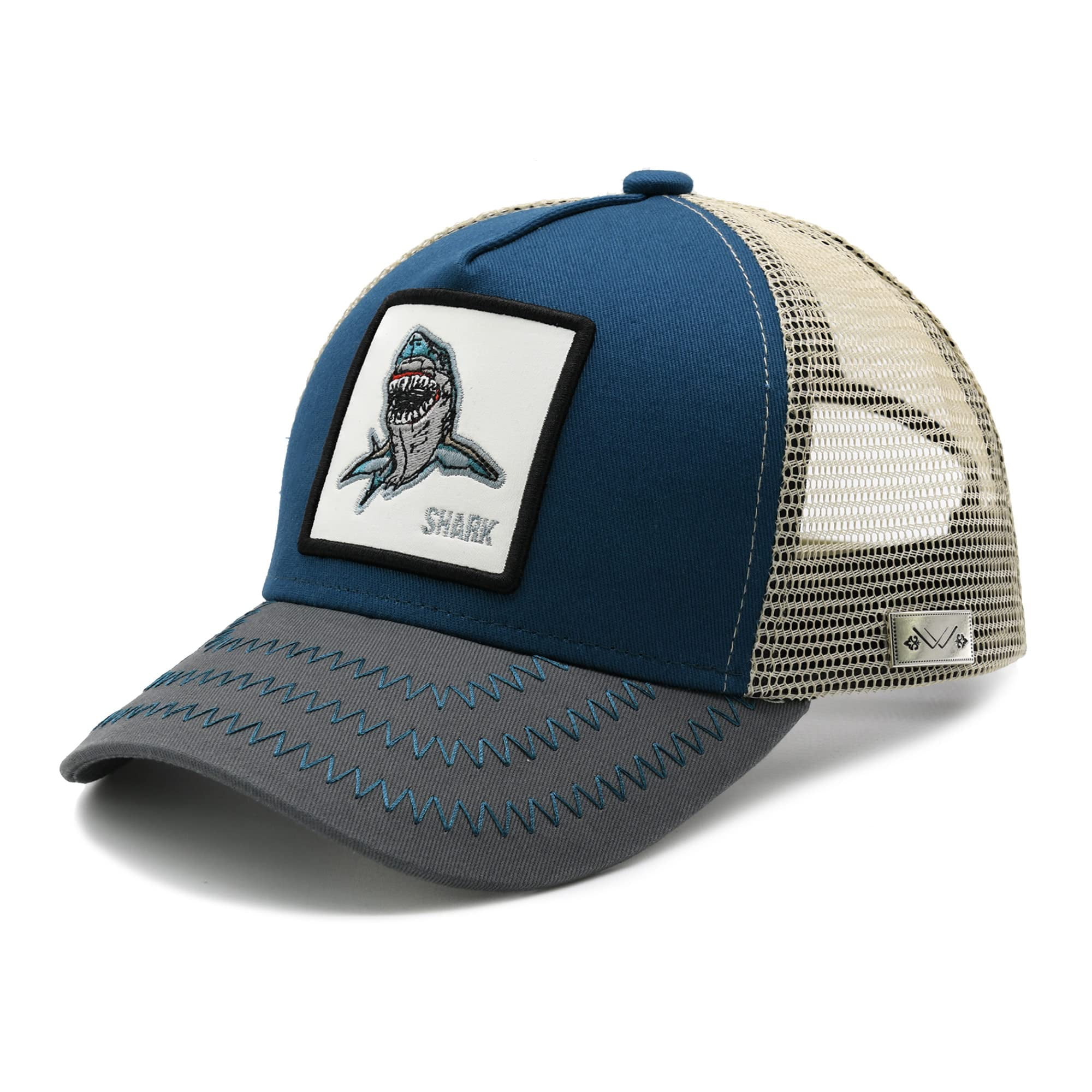 Waldeal Boys' Shark Trucker Hat, Adjustable Mesh Snapback Baseball