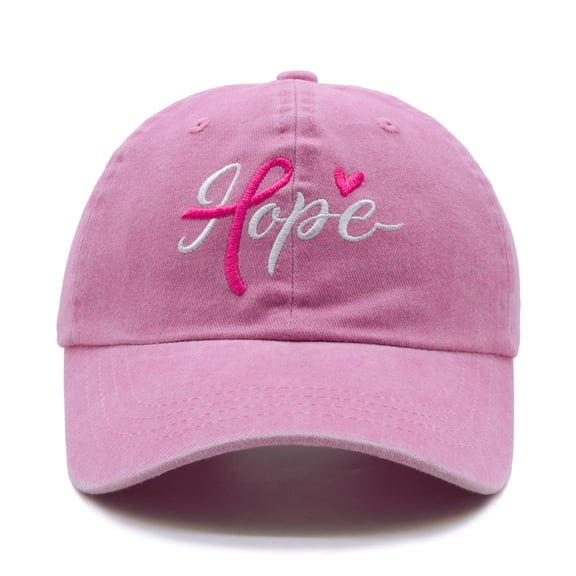 Waldeal Breast Cancer Awareness Hat, Fight Cancer Inspirational Gifts, Pink Ribbons Hope Embroidered Adjustable Baseball Cap for Women