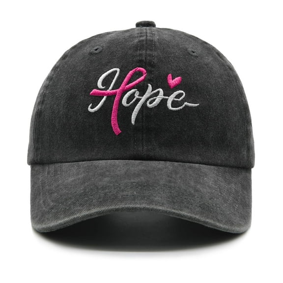 Waldeal Breast Cancer Awareness Hat, Fight Cancer Inspirational Gifts, Pink Ribbons Hope Embroidered Adjustable Baseball Cap for Women