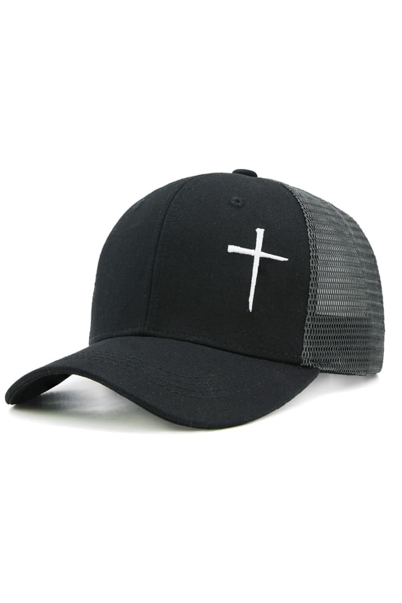 Christian Hat for Men Women, Embroidered Jesus Cross Trucker Hat, Religious Gifts for Birthday/Christmas