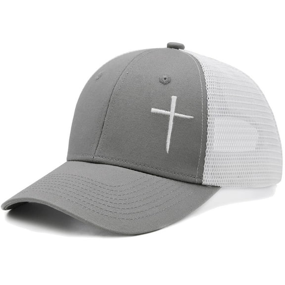 Waldeal Christian Hats, Embroidered Jesus 3 Nails Cross Trucker Hat for Men Women