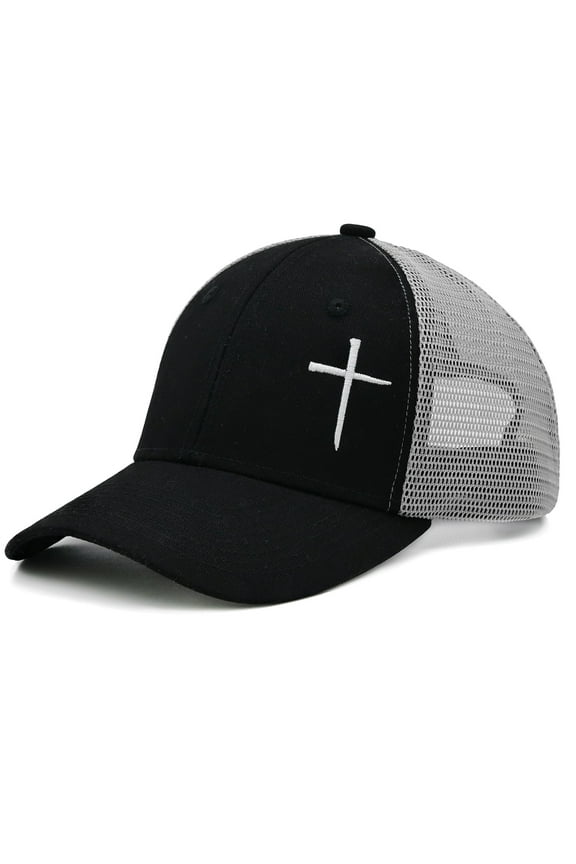 Christian Hat for Men Women, Embroidered Jesus Cross Trucker Hat, Religious Gifts for Birthday/Christmas