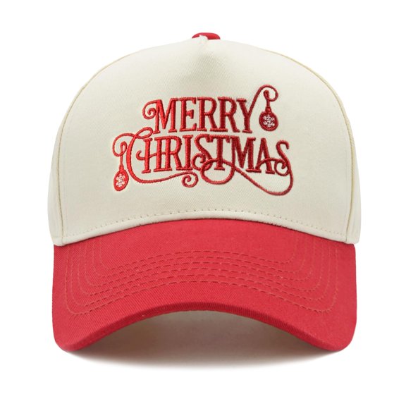 Waldeal Christmas Trucker Hat for Men Women, Merry Xmas Gifts, New Year Party Accessories, Vintage Two-Tone Cotton Snapback Cap for Unisex Adult