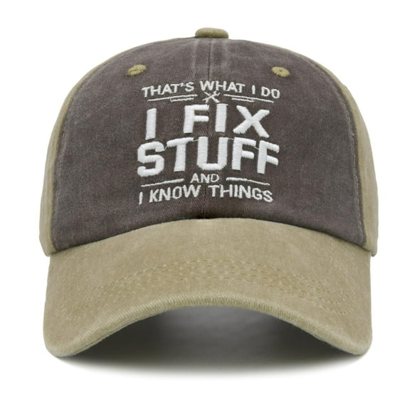 Waldeal That's What I Do I Fix Stuff and I Know Things Hat, Two-Tone Mechanic Baseball Cap, Christmas Birthday Gifts for Dads Husband Grandpa, Father's Day Gag Gifts for Men