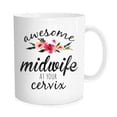 thumbnail image 1 of Waldeal Midwife Coffee Mug for Doctor Nurse, Awesome Midwife at Your Cervix Coffee Tea Cup, Personalized Gift for Men Women, 11 oz Fine Bone China White, 1 of 6