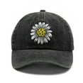 thumbnail image 1 of Waldeal Pickleball Hat for Women, Funny Pickleball Gifts, Adjustable Embroidered Daisy Washed Denim Baseball Cap, 1 of 7
