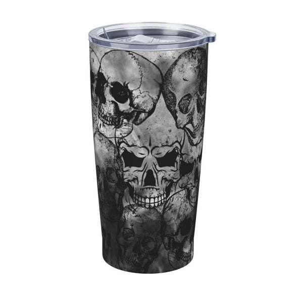 Waldeal Skull Tumbler, Skull Gifts - Halloween/Birthday Gift for Friends - 20 oz Stainless Steel Vacuum Insulated Travel Cup Coffee Mug