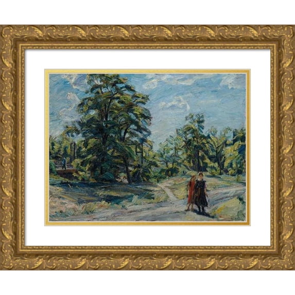 Waldemar Rösler 18x14 Gold Ornate Wood Frame and Double Matted Museum Art Print Titled - Tree Landscape (1910)