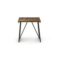 thumbnail image 1 of Walden Brown Wood Parquet Top with Dark Gray Iron Base End Table, 1 of 7
