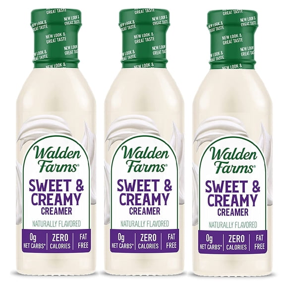 Walden Farms Calorie Free Coffee Creamer (3 Bottles) Flavor: Sweet & Creamy