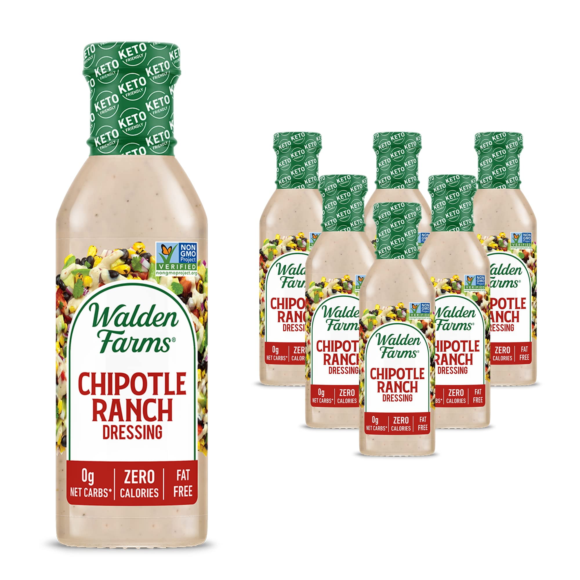 Walden Farms Chipotle Ranch Dressing 12 Oz. Bottle (Pack of 6) Fresh