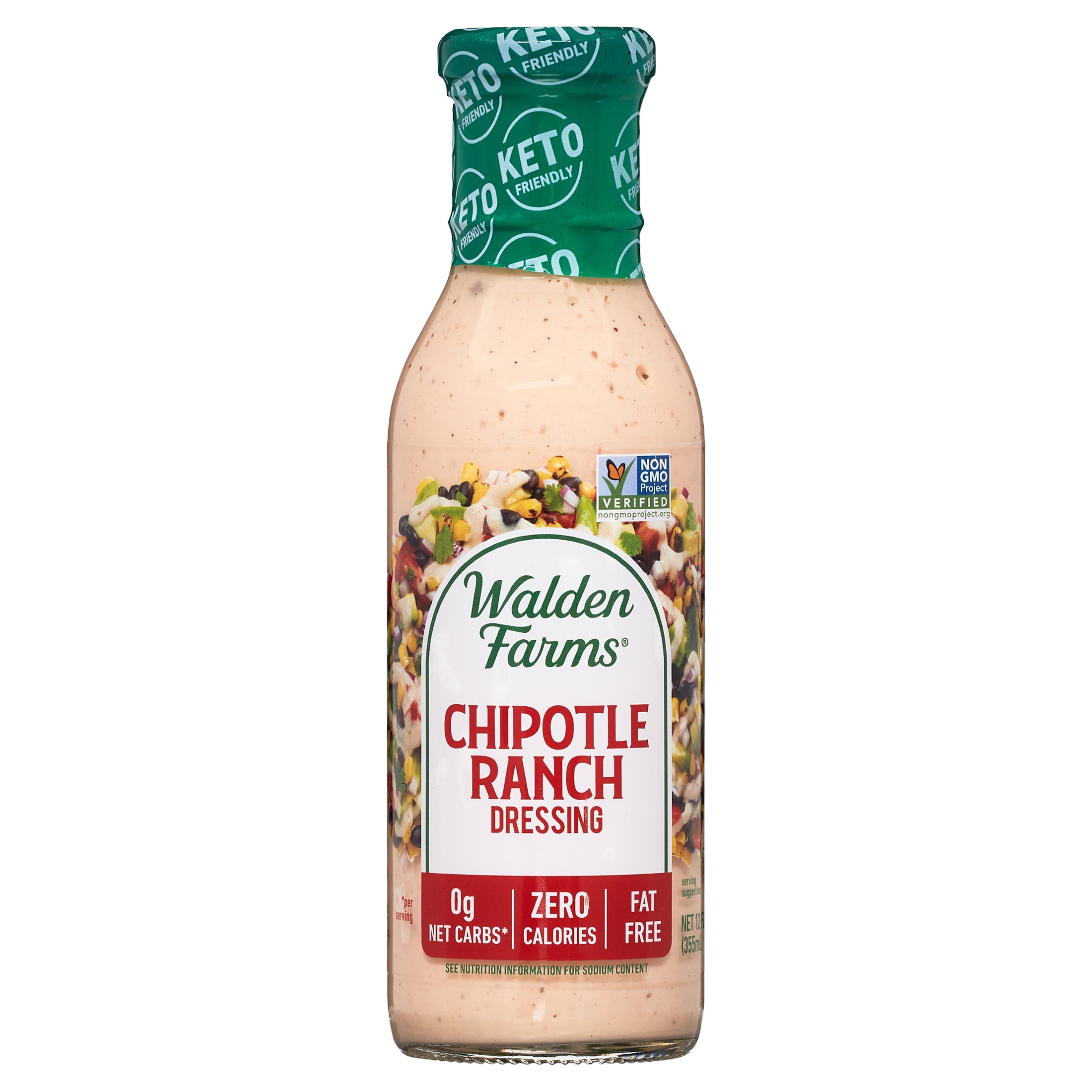 Walden Farms Chipotle Ranch Dressing, 12 oz. Bottle, Fresh and