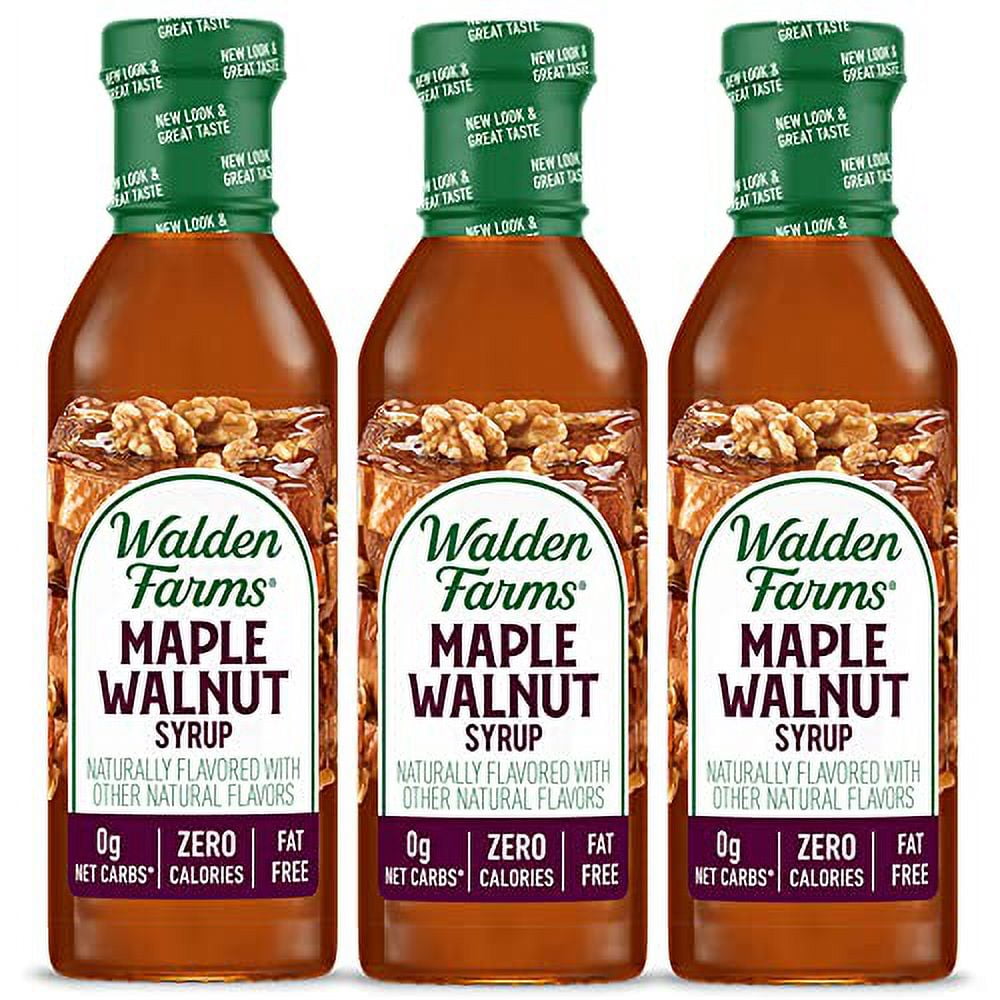 Walden Farms Maple Walnut Syrup 12 oz (Pack of 3) Sweet Syrup, Near Zero Fat, Sugar and Calorie