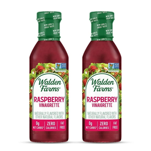 Walden Farms Raspberry Vinaigrette Dressing 12 Oz Bottle (Pack Of 2) Fresh And Delicious | Sugar Free 0G Net Carbs Condiment | Kosher Certified | So Tasty On Salads | Pizza | Vegetables | Cocktai