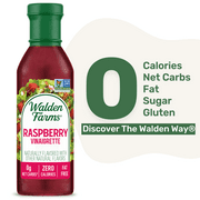 Walden Farms Raspberry Vinaigrette Dressing, 12 oz. Bottle, Fresh 0g Net Carbs Salad Topping and Sugar Free Condiment, Keto and Kosher, Natural Sweet Tangy Flavor
