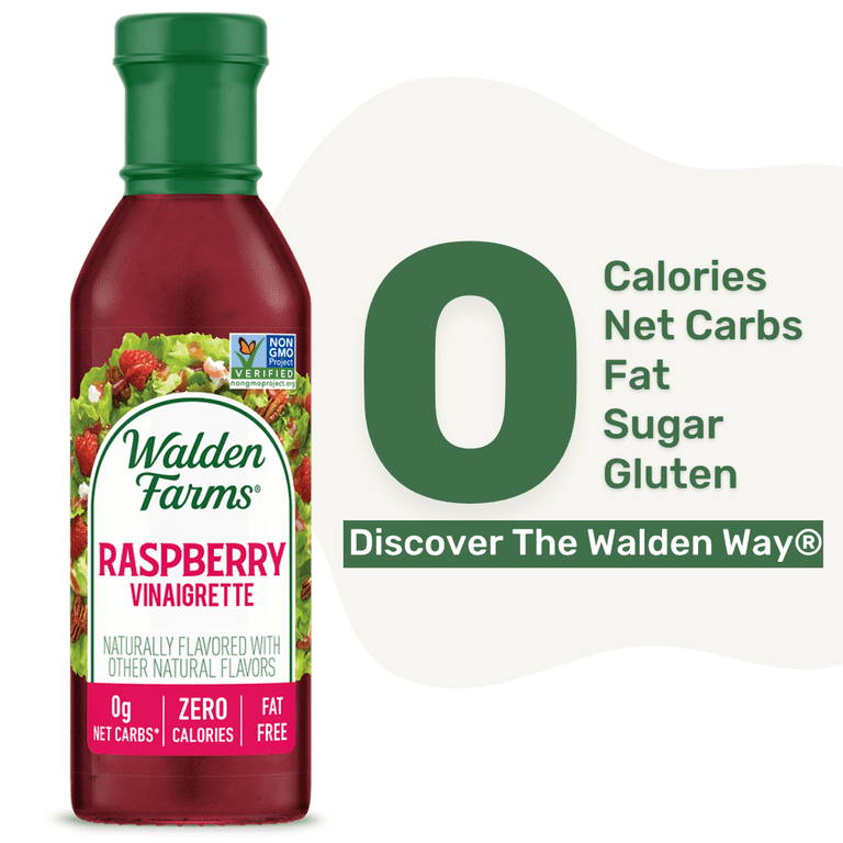 golding farms raspberry walnut vinaigrette dressing Walden Farms Raspberry Vinaigrette Dressing, 12 oz. Bottle, Fresh 0g Net  Carbs Salad Topping and Sugar Free Condiment, Keto and Kosher, Natural  Sweet