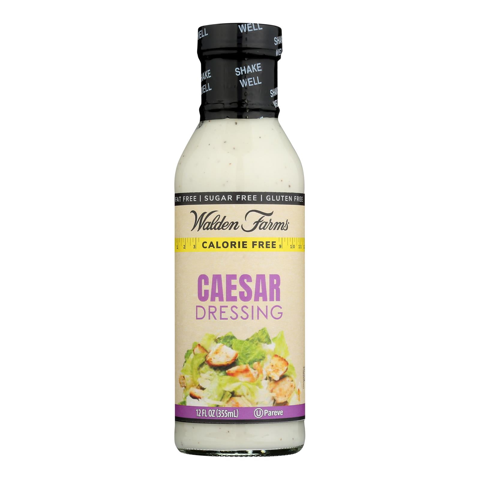 Walden Farms Salad Dressing Caesar Sugar & Calorie Free No Carb, 12 OZ  (Pack of 6)