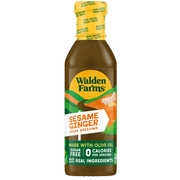 Walden Farms Sesame Ginger Dressing, 12 oz. Bottle, Fresh and Delicious Salad Topping, Sugar Free 0g Net Carbs Condiment, Sweet and Tangy