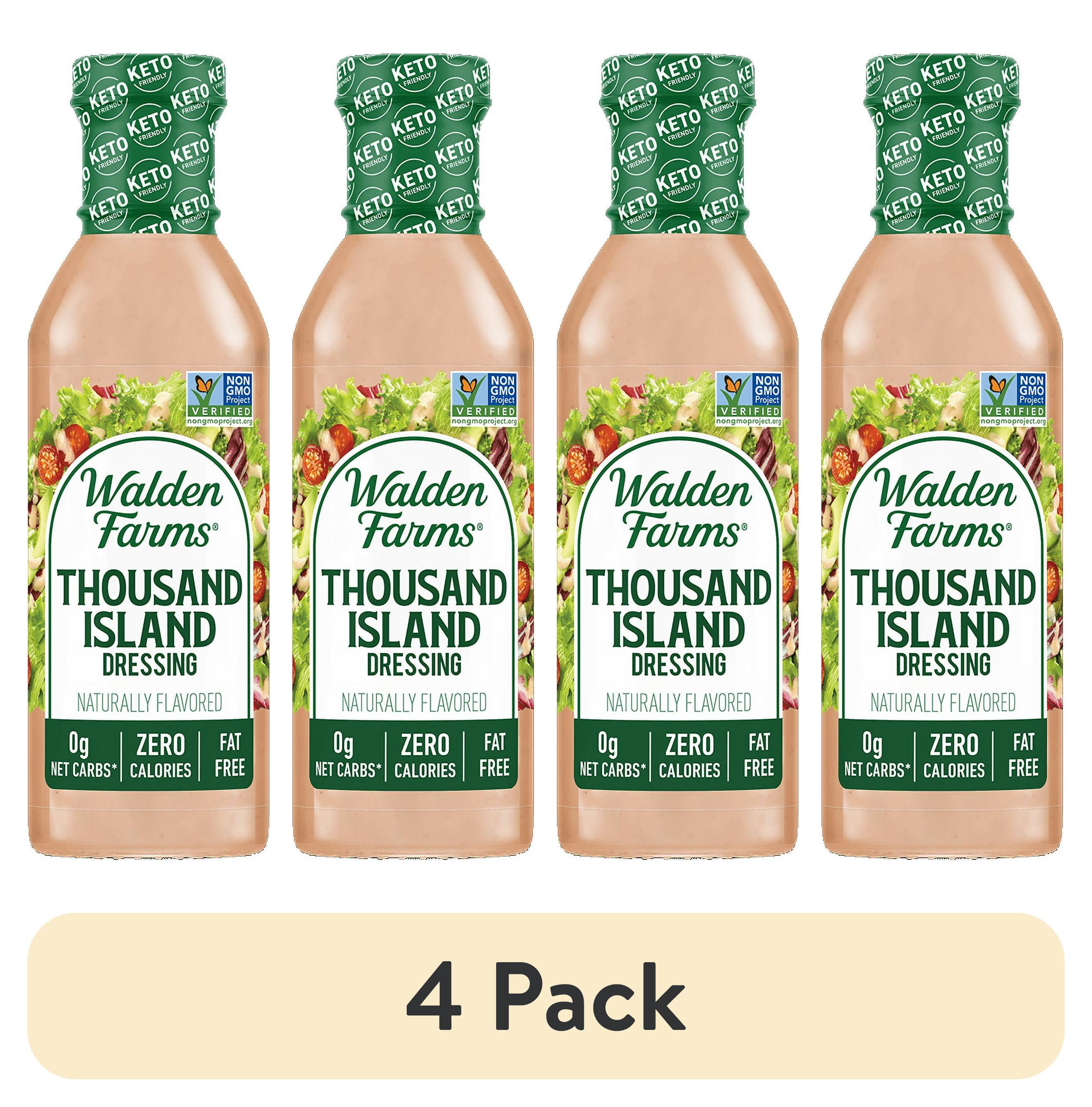 (4 pack) Walden Farms Thousand Island Dressing, 12 oz. Bottle, Fresh