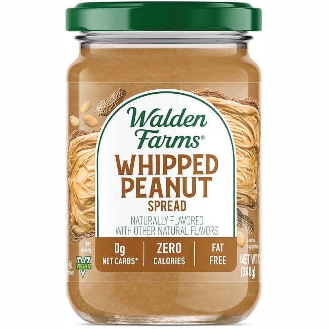 Walden Farms, Whipped Peanut Spread, 12 oz (340 g) Pack of 4