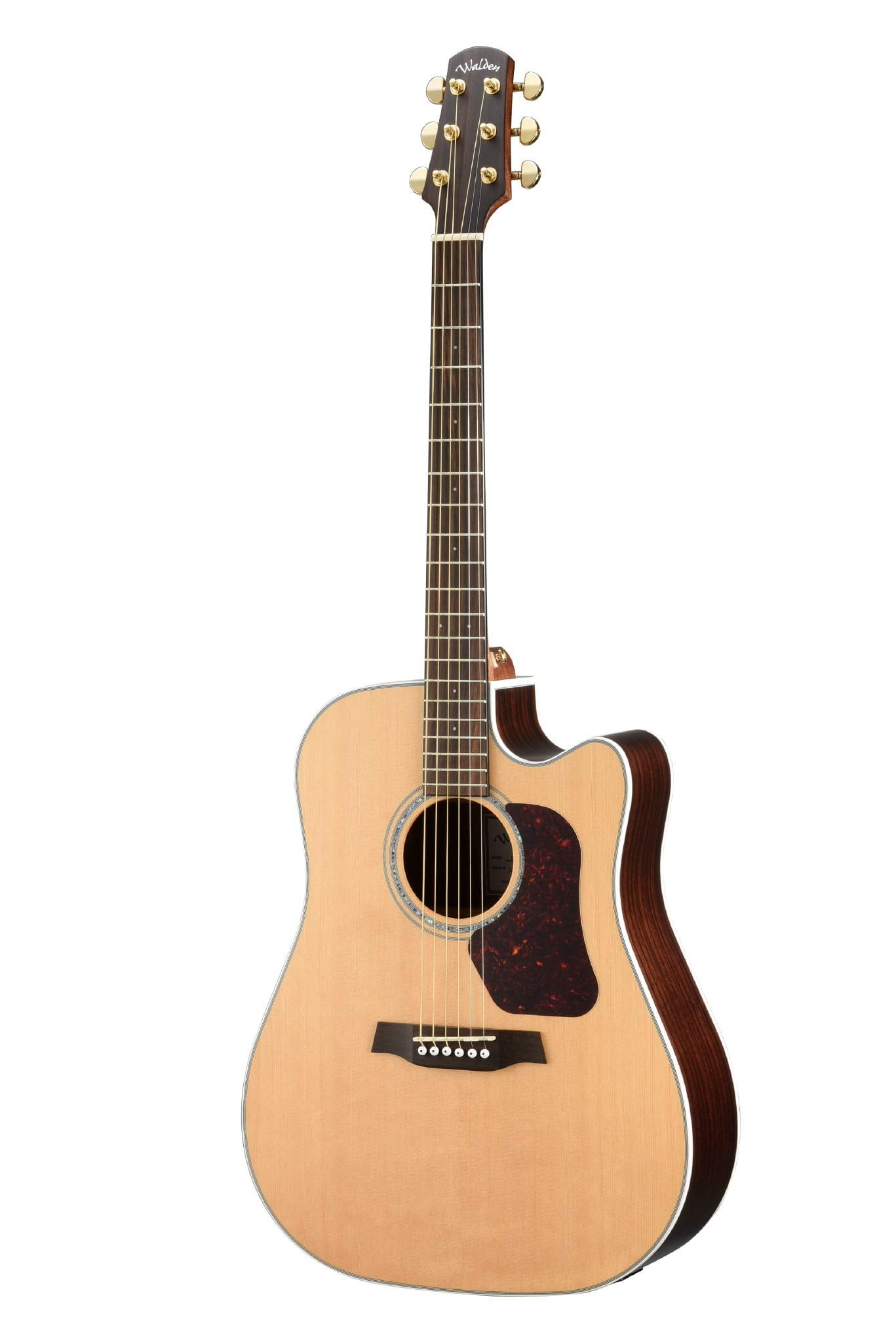 Walden Natura Solid Sitka Top/Rosewood Dreadought Acoustic Cutaway-Electric Satin Natural